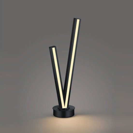 Lampada da tavolo led 15w 2000k 4000k dim to warm per soggiorno a forma di v nera