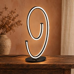 Lampada da tavolo grande led 21w 2000k 4000k dim to warm per soggiorno a spirale nera