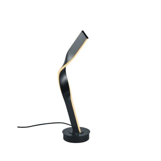 Lampada da tavolo per soggiorno led 12w 2000k 4000k dim to warm in metallo piegato nera