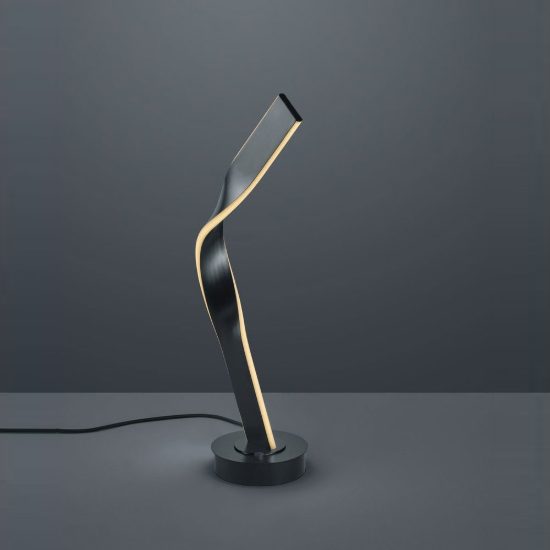 Lampada da tavolo per soggiorno led 12w 2000k 4000k dim to warm in metallo piegato nera