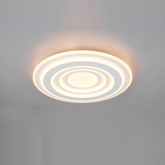 Plafoniera led 50w cct 2700k 6500k con telecomando per soggiorno moderna ad anelli 3d bianca
