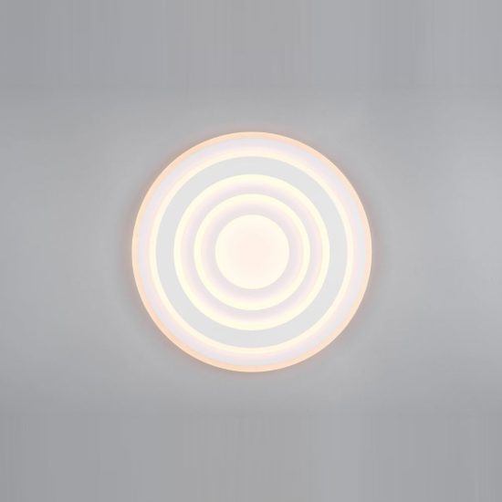 Plafoniera led 50w cct 2700k 6500k con telecomando per soggiorno moderna ad anelli 3d bianca