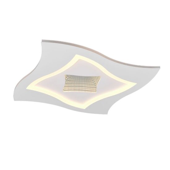 Plafoniera led 21w cct 2700k 6500k rgb con telecomando quadrata bianca effetto infinito