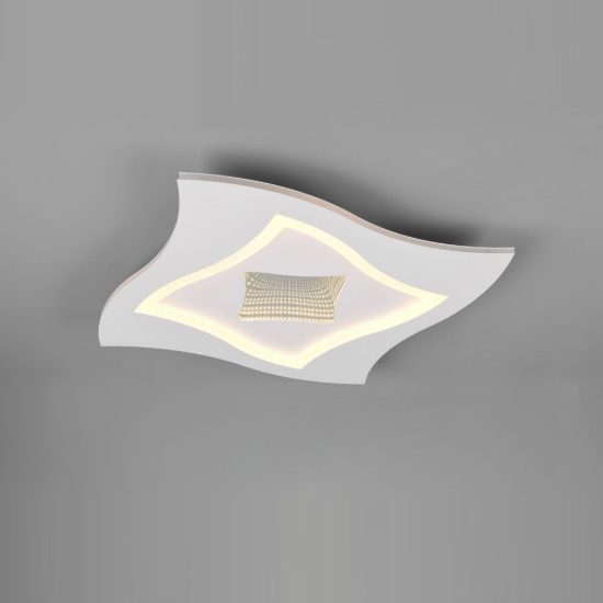 Plafoniera led 21w cct 2700k 6500k rgb con telecomando quadrata bianca effetto infinito