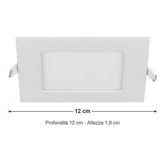 Faretto da incasso per cartongesso per salotto led 4w cct 3000k 4000k 6000k quadrato bianco
