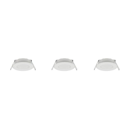 Set 3 faretti da incasso per cartongesso led 3x3,5w cct 2700k 4000k ip65 rotondi bianchi