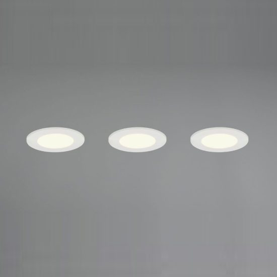 Set 3 faretti da incasso per cartongesso led 3x3,5w cct 2700k 4000k ip65 rotondi bianchi
