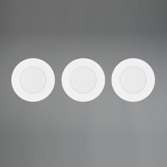 Set 3 faretti da incasso per cartongesso led 3x3,5w cct 2700k 4000k ip65 rotondi bianchi