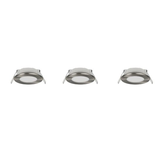 Set 3 faretti da incasso per cartongesso led 3x3,5w cct 2700k 4000k ip65 rotondi nichel opaco