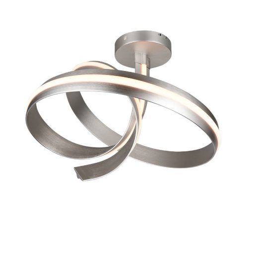 Plafoniera led 46w 2000k 4000k dimmerabile dim to warm per soggiorno a spirale alta nichel opaco