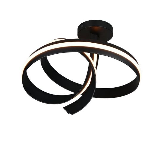 Plafoniera led 46w 2000k 4000k dimmerabile dim to warm per soggiorno a spirale alta nera