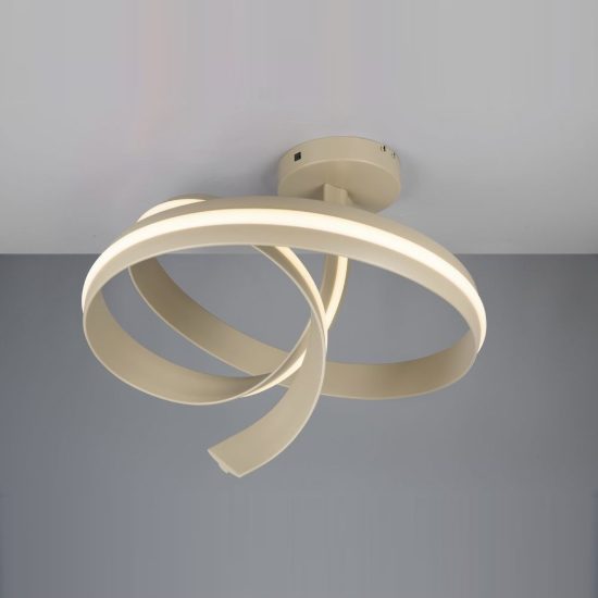 Plafoniera led 46w 2000k 4000k dimmerabile dim to warm per soggiorno a spirale beige