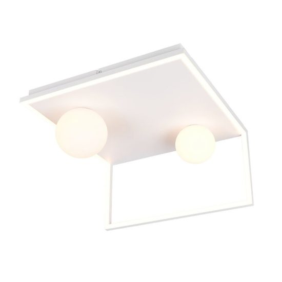 Plafoniera led 22w 2300k 3000k 4000k moderna ad angolo bianca con sfere in vetro