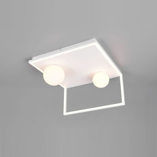 Plafoniera led 22w 2300k 3000k 4000k moderna ad angolo bianca con sfere in vetro