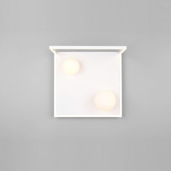 Plafoniera led 22w 2300k 3000k 4000k moderna ad angolo bianca con sfere in vetro