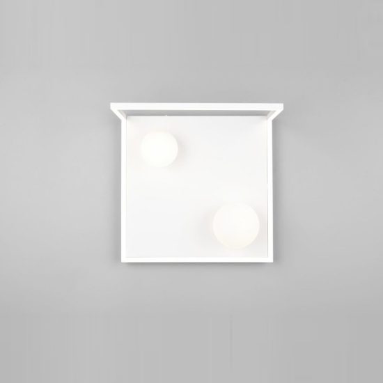 Plafoniera led 22w 2300k 3000k 4000k moderna ad angolo bianca con sfere in vetro