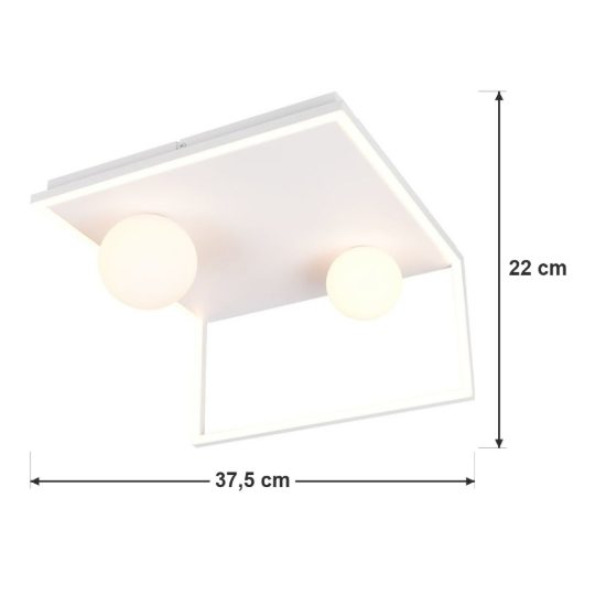 Plafoniera led 22w 2300k 3000k 4000k moderna ad angolo bianca con sfere in vetro