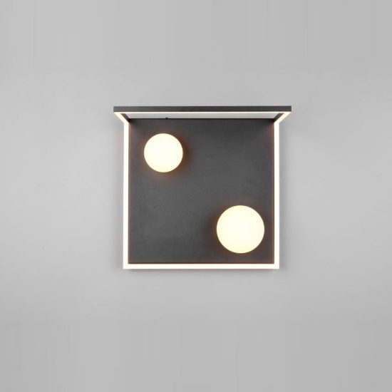 Plafoniera led 22w 2300k 3000k 4000k moderna ad angolo nera con sfere in vetro