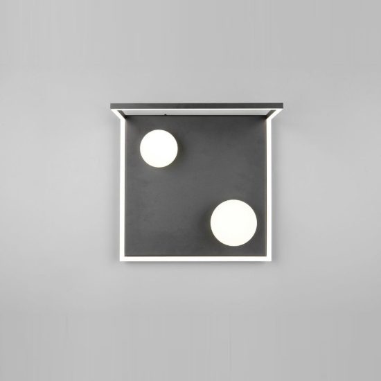 Plafoniera led 22w 2300k 3000k 4000k moderna ad angolo nera con sfere in vetro