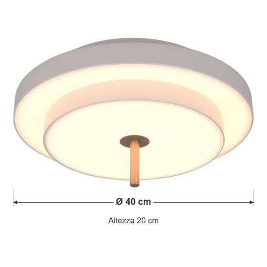 Plafoniera led 34,5w cct 2300k 3000k 4000k moderna rotonda grigio caldo caffe a dischi sovrapposti