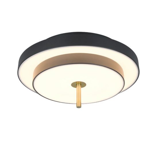 Plafoniera led 34,5w cct 2300k 3000k 4000k moderna rotonda nera caffe a dischi sovrapposti
