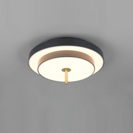 Plafoniera led 34,5w cct 2300k 3000k 4000k moderna rotonda nera caffe a dischi sovrapposti