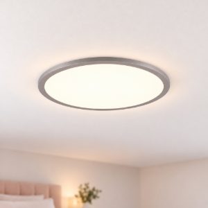 Plafoniera led 20w cct 3000k 6500k rgb con telecomando rotonda titanio retroilluminata
