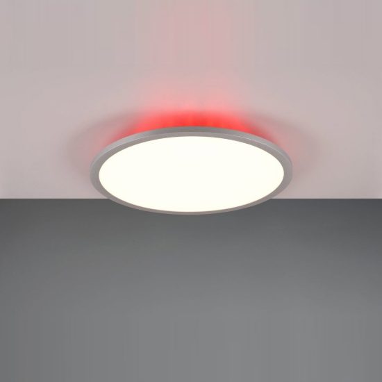 Plafoniera led 20w cct 3000k 6500k rgb con telecomando rotonda titanio retroilluminata