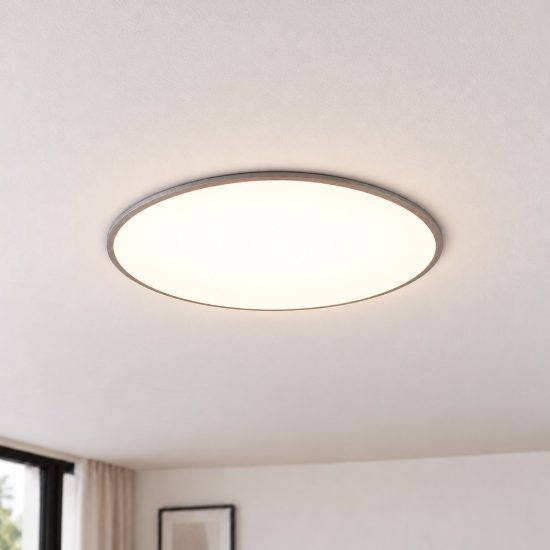 Plafoniera led 53w cct 3000k 6500k con telecomando per soggiorno moderna rotonda titanio