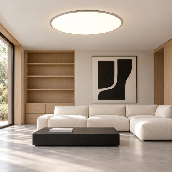 Plafoniera led 53w cct 3000k 6500k con telecomando per soggiorno moderna rotonda titanio