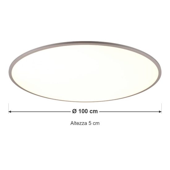 Plafoniera led 53w cct 3000k 6500k con telecomando per soggiorno moderna rotonda titanio