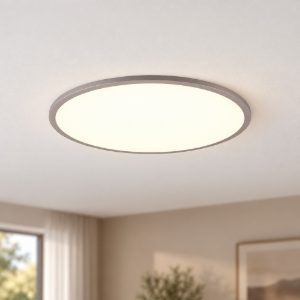 Plafoniera led 35w cct 3000k 6500k rgb con telecomando rotonda titanio retroilluminata