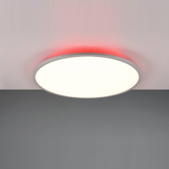 Plafoniera led 35w cct 3000k 6500k rgb con telecomando rotonda titanio retroilluminata
