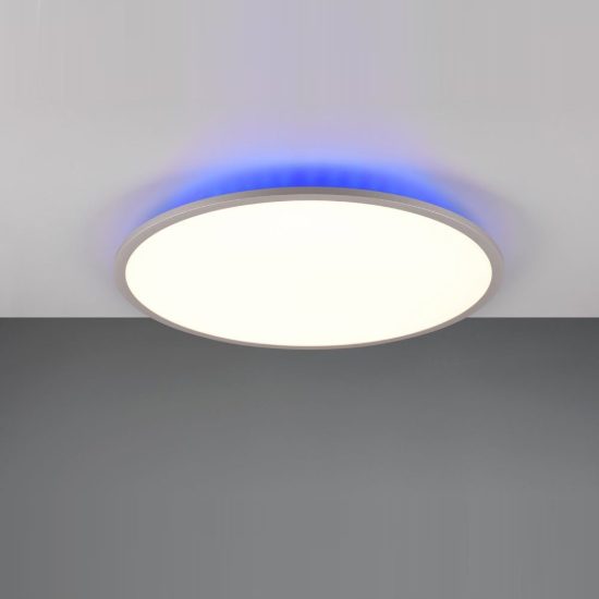 Plafoniera led 35w cct 3000k 6500k rgb con telecomando rotonda titanio retroilluminata