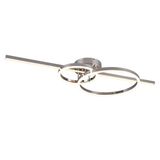 Plafoniera led 54w cct 2700k 6000k con telecomando a bacchetta doppio cerchio cromo