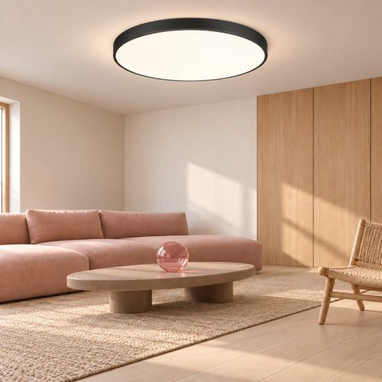 Plafoniera led 102w 2300k 3000k 4000k dimmerabile per soggiorno moderna rotonda nera