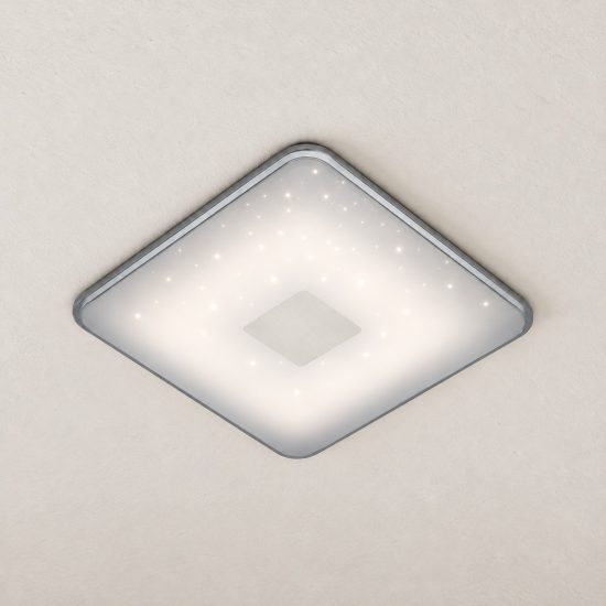 Plafoniera led 21,5w cct 3000k 5500k con telecomando per soggiorno moderna quadrata bianca