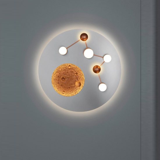Plafoniera led 42w 2300k 3000k 4000k per camera da letto moderna effetto luna acciaio caffe