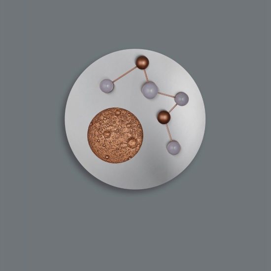 Plafoniera led 42w 2300k 3000k 4000k per camera da letto moderna effetto luna acciaio caffe