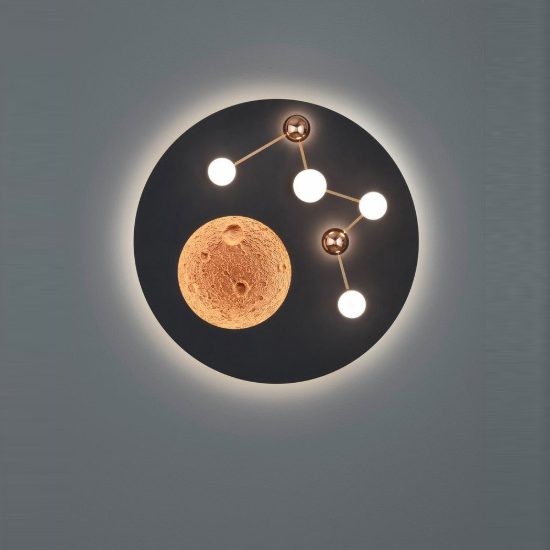 Plafoniera led 42w 2300k 3000k 4000k per camera da letto moderna effetto luna nera caffe