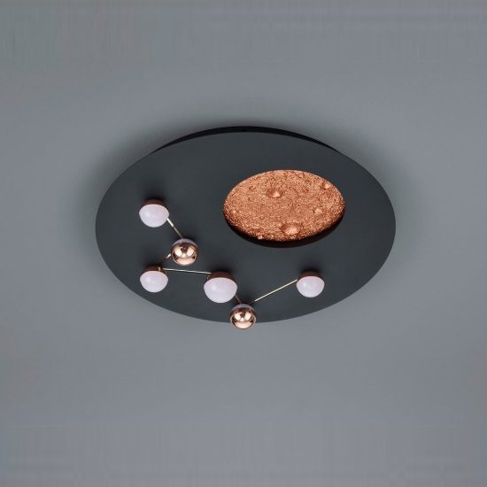 Plafoniera led 42w 2300k 3000k 4000k per camera da letto moderna effetto luna nera caffe
