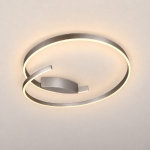 Plafoniera led 48w 2000k 4000k dimmerabile dim to warm per soggiorno moderna nichel opaco