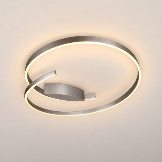 Plafoniera led 48w 2000k 4000k dimmerabile dim to warm per soggiorno moderna nichel opaco