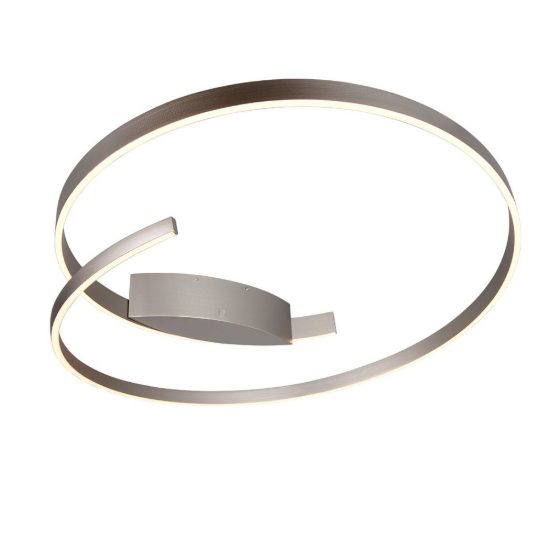 Plafoniera led 48w 2000k 4000k dimmerabile dim to warm per soggiorno moderna nichel opaco