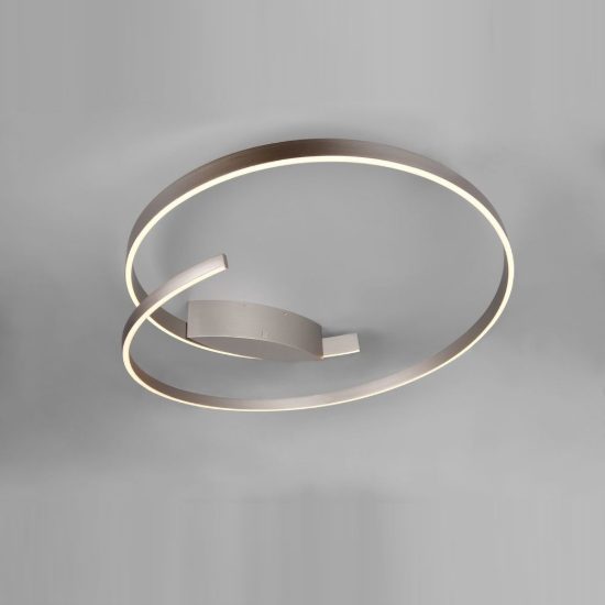 Plafoniera led 48w 2000k 4000k dimmerabile dim to warm per soggiorno moderna nichel opaco