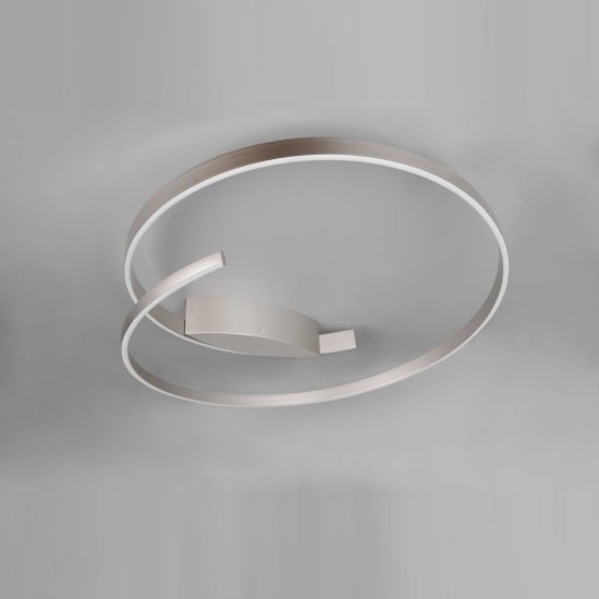 Plafoniera led 48w 2000k 4000k dimmerabile dim to warm per soggiorno moderna nichel opaco