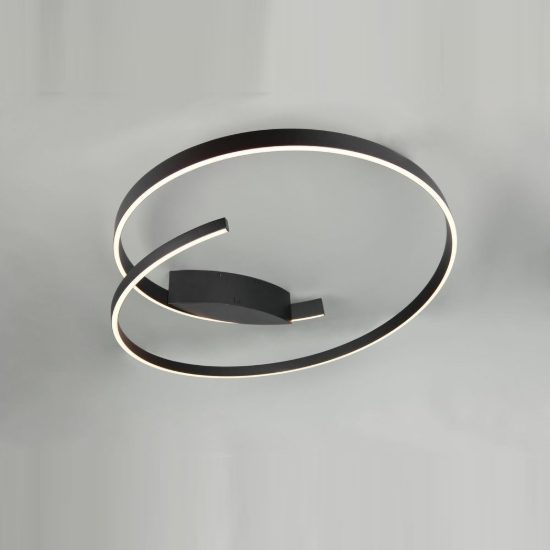 Plafoniera led 48w 2000k 4000k dimmerabile dim to warm per soggiorno moderna nera
