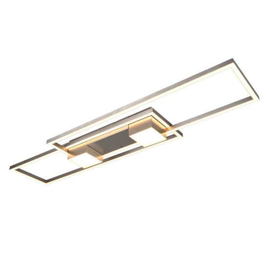 Plafoniera led 37w cct 2700k 6500k con telecomando per soggiorno moderna nichel opaco
