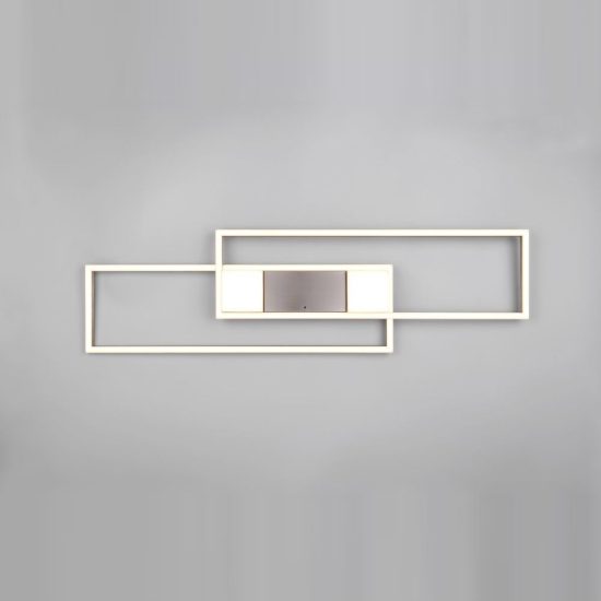 Plafoniera led 37w cct 2700k 6500k con telecomando per soggiorno moderna nichel opaco