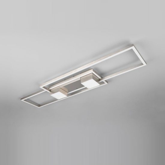 Plafoniera led 37w cct 2700k 6500k con telecomando per soggiorno moderna nichel opaco